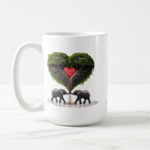 Café Taza de 450ml Whimsical Elephant Love Tree