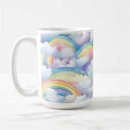 Café Taza de Acuarela Arcoíris