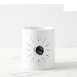 Café Taza de Acuarela Celestial - Mono y Plata