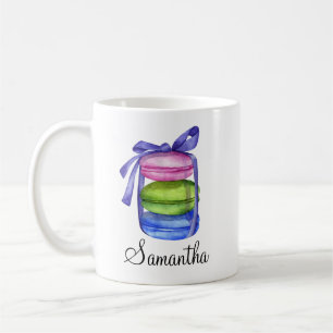 Café Taza De Acuarela Colorida Personalizada De Macarón