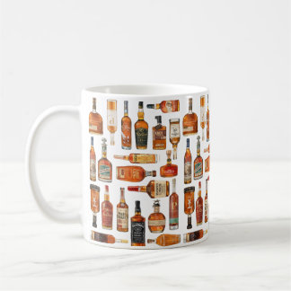 Café Taza de Acuarela de Botella de Bourbon