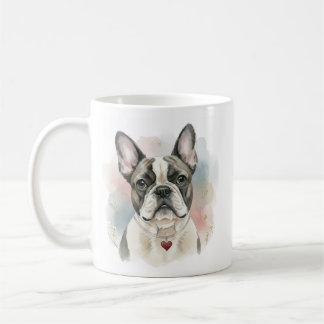Café Taza de acuarela de Bulldog Francés – Estilo Valen
