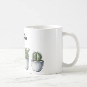 Café Taza de acuarela de cactus