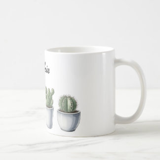 Café Taza de acuarela de cactus