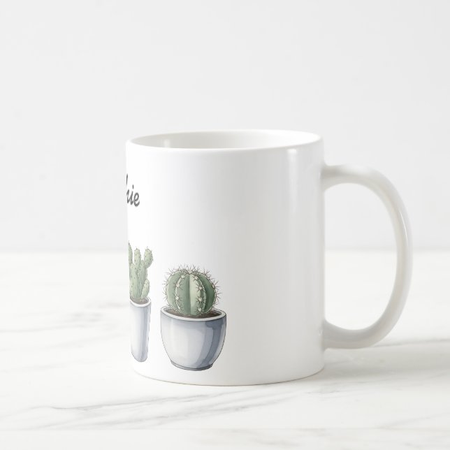 Café Taza de acuarela de cactus (Derecha)