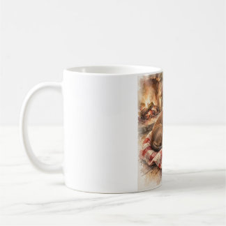 Café Taza de Acuarela de Dachshund Senior Acogedor