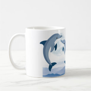 Café Taza de Acuarela de Delfín Adorable Cerámica de