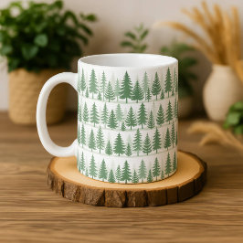 Café Taza de acuarela de pino Bosque Vegetación Botánic
