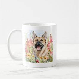 Café Taza de Acuarela del Elkhound Noruego