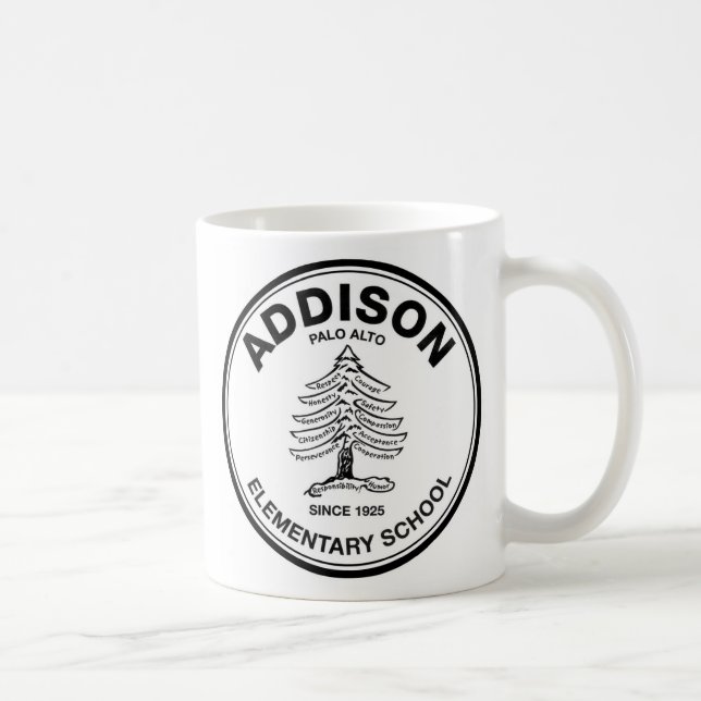 Café taza de Addison del Negro-logotipo (Derecha)