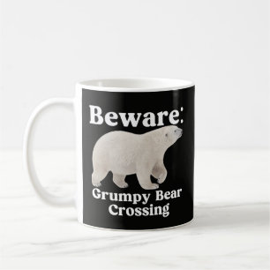 Café Taza de advertencia de cruce de oso gruñón diverti