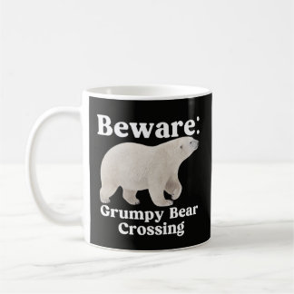 Café Taza de advertencia de cruce de oso gruñón diverti