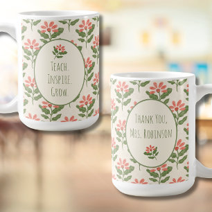 Café Taza de agradecimiento a maestros florales Nombr