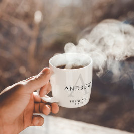 Café Taza de agradecimiento para el novio con monograma