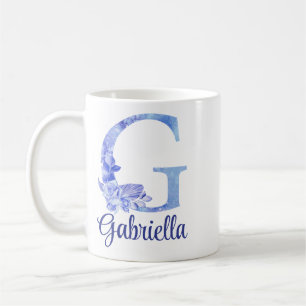Café Taza de agua personalizada con monograma de 330 ml