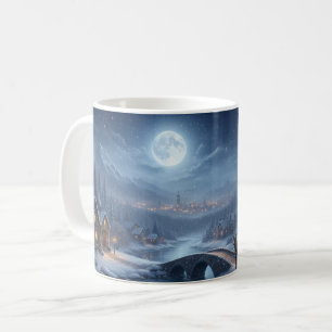 Café Taza de Aldea Nevada Santa Reno Árbol de Navidad
