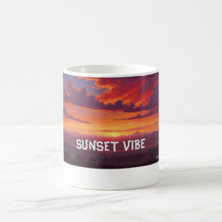 CAFÉ TAZA DE AMBIENTE DE PUESTA DE SOL
