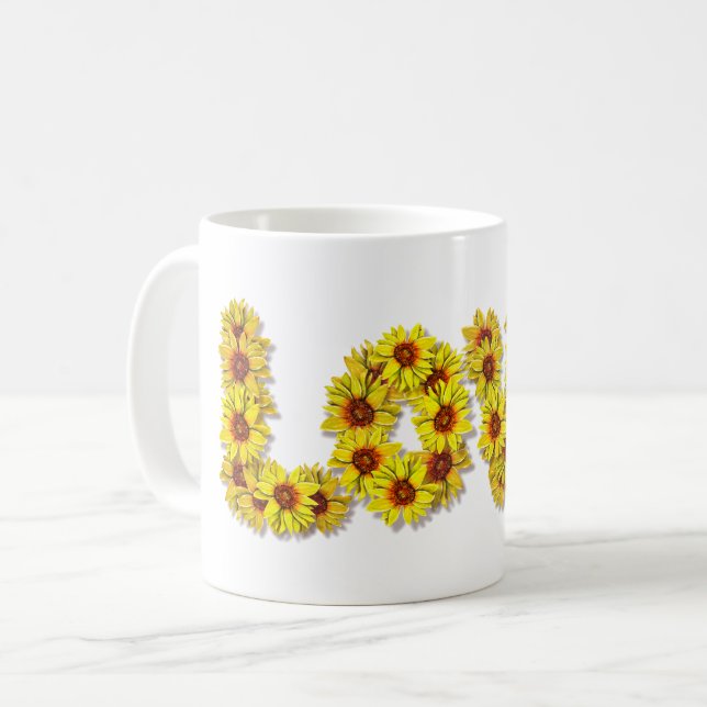 Café Taza de amor de girasol (Anverso izquierdo)