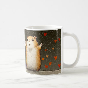 Café Taza de amor de hámster lindo Con hámster esponj