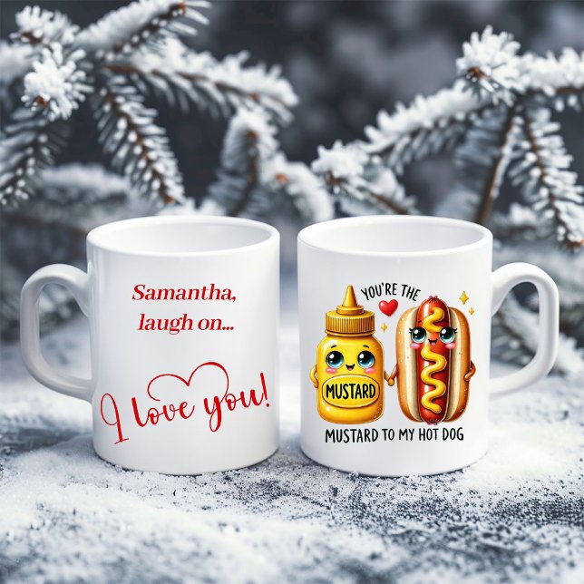 Café Taza De Amor Personalizada Graciosa Comida Diverti (Personalized Love Mug Cute Funny Food Valentine)