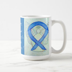 Café Taza de Ángel con Cinta de Concientización sobre l