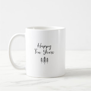 Café Taza de aniversario de año de estaño, personalizad