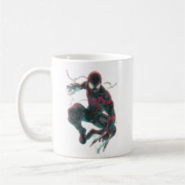 Café Taza de araña ciberpunk neón geométrica para progr