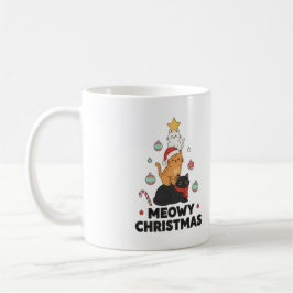 Café Taza de árbol de gato "Meowy Christmas"