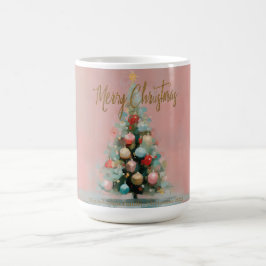 Café Taza de árbol de Navidad de terciopelo rosa
