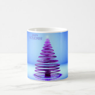 Café Taza de árbol de Navidad espiral púrpura