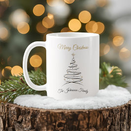 Café Taza de árbol de Navidad minimalista elegante mode