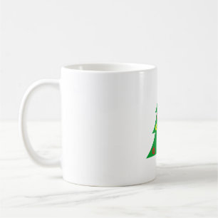 Café Taza de árbol de pino minimalista - Navidad abstra