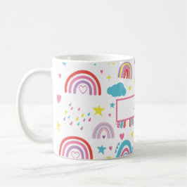 Café Taza de arcoíris personalizada para niñas con nomb