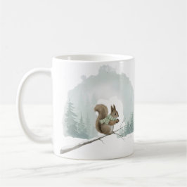 Café Taza de Ardilla Regalo de Navidad de Acuarela Inve