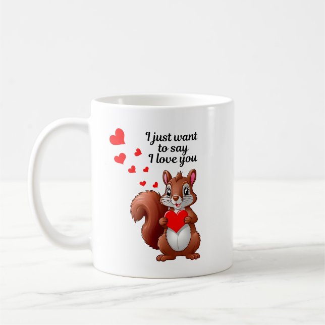 Café Taza de ardilla romántica - Te amo (Izquierda)