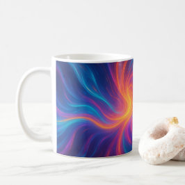 Café Taza de arte abstracto con remolino vibrante