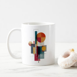 Café Taza de arte abstracto geométrico Bauhaus colorido
