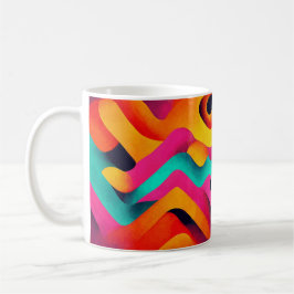 Café Taza de arte abstracto - Ondas cromáticas
