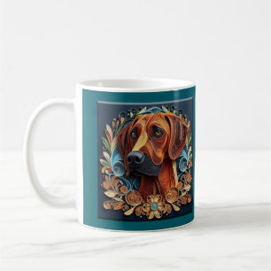Café Taza de arte con estilo de quilling de Rhodesian R