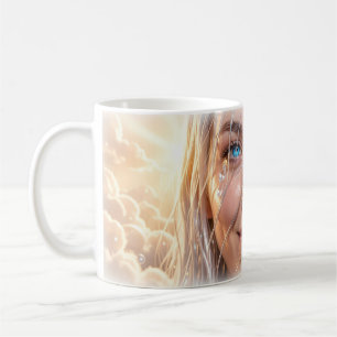 Café Taza de arte con retrato de lágrimas radiantes de 