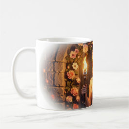 Café Taza de arte con retrato de princesa de rosa encan
