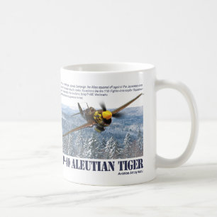 Café Taza de arte de aviación "P-40 Aleutian Tiger"