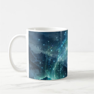 Café Taza de arte de exploración del cosmos con código 