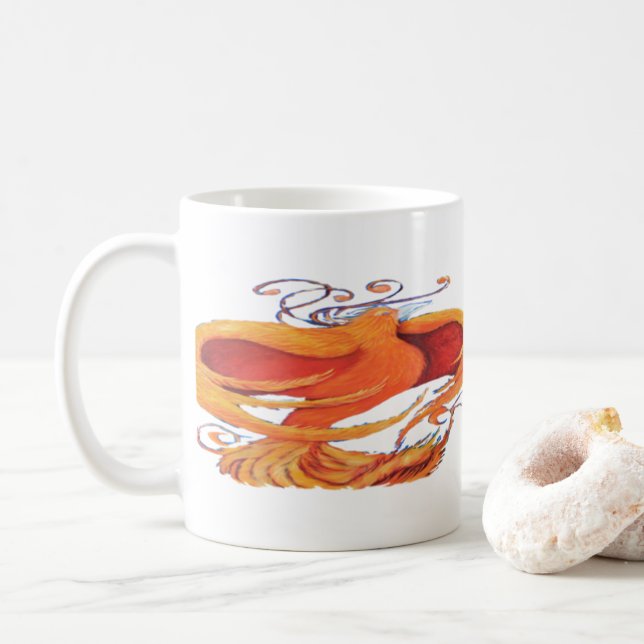 Café Taza de arte de fénix (Con donut)