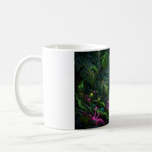 Café Taza de arte de fusión tecnológica de selva tropic