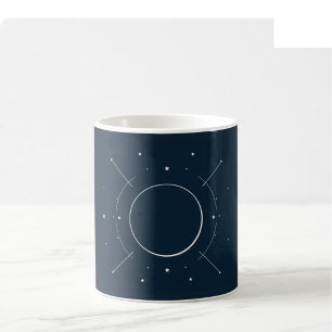 Café Taza de Arte de Línea Celestial - Azul Marino y Pl