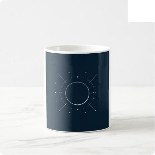 Café Taza de Arte de Línea Celestial - Azul Marino y Pl