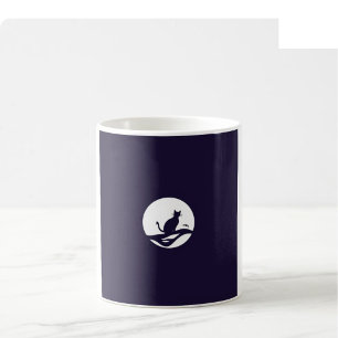 Café Taza de arte de línea de Halloween - Morado y negr