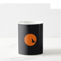 Taza de arte de línea de Halloween - Negro y naran