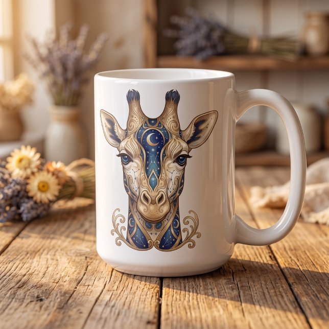 Café Taza de arte de línea de jirafa celestial (Subido por el creador)